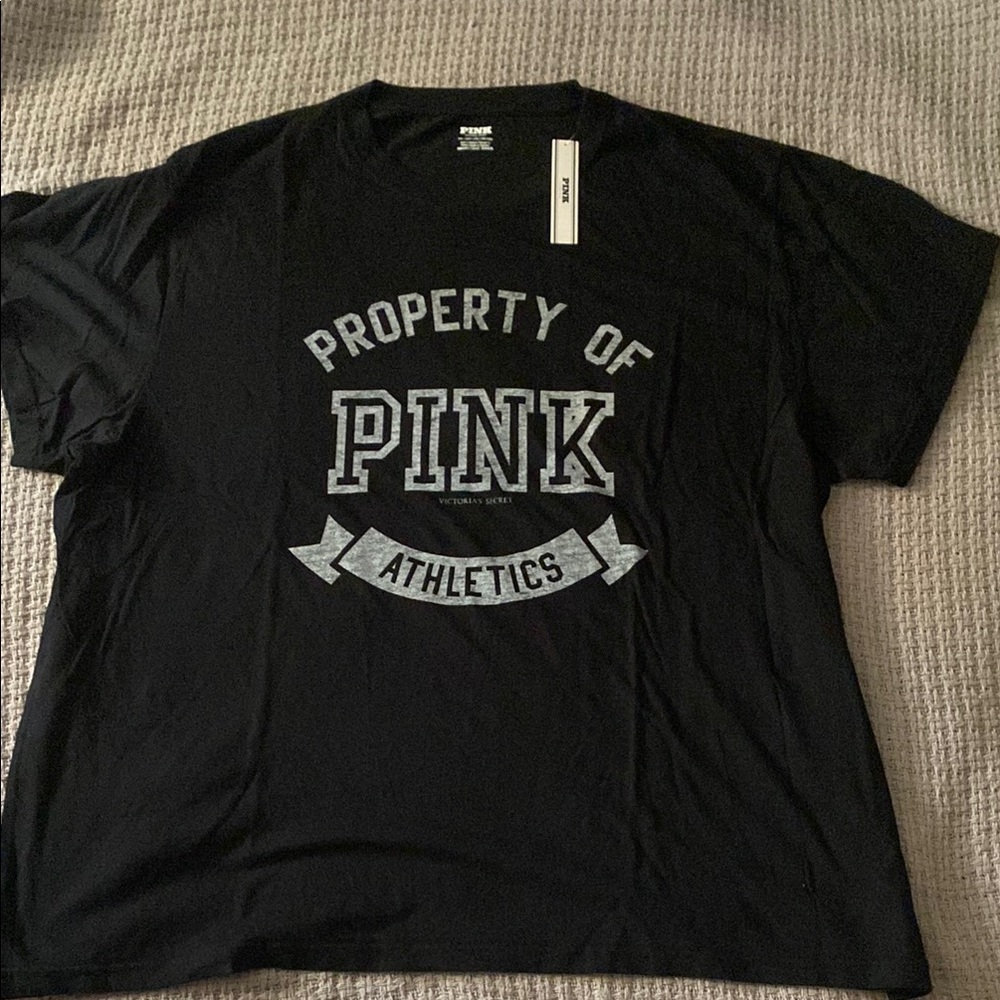 PINK Victoria's Secret Black Athletic Short Sleeve Tee